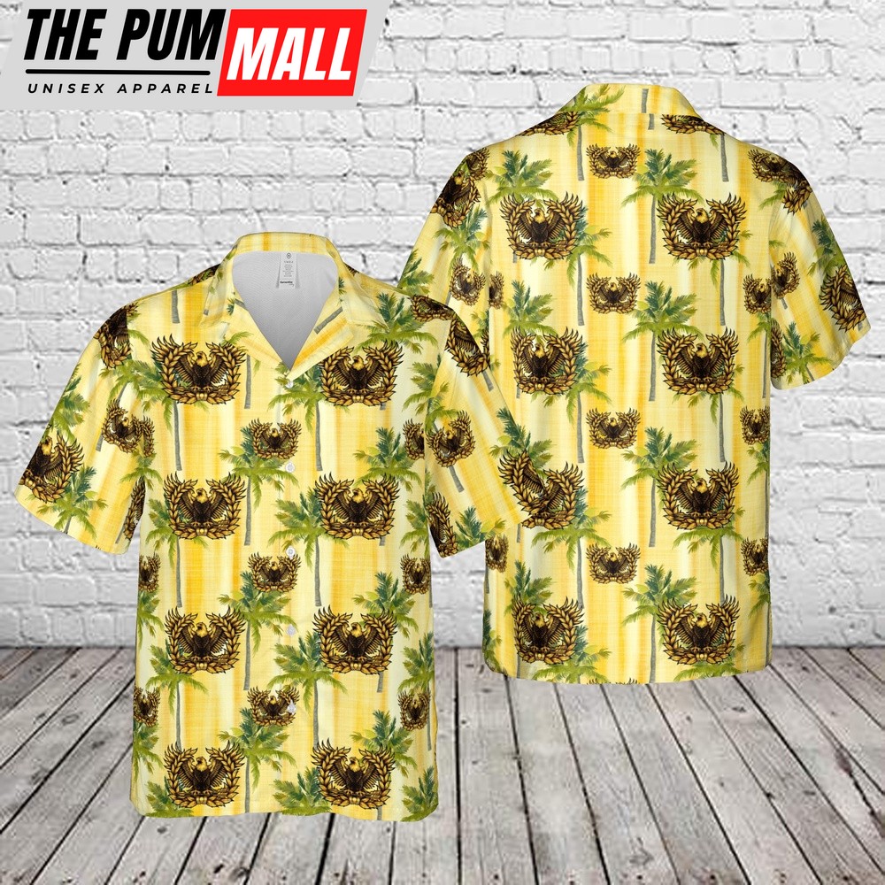 Army Hawaiian Shirt, US Army Eagle Rising Warrant Officer Hawaiian Shirt, Military Aloha Shirt