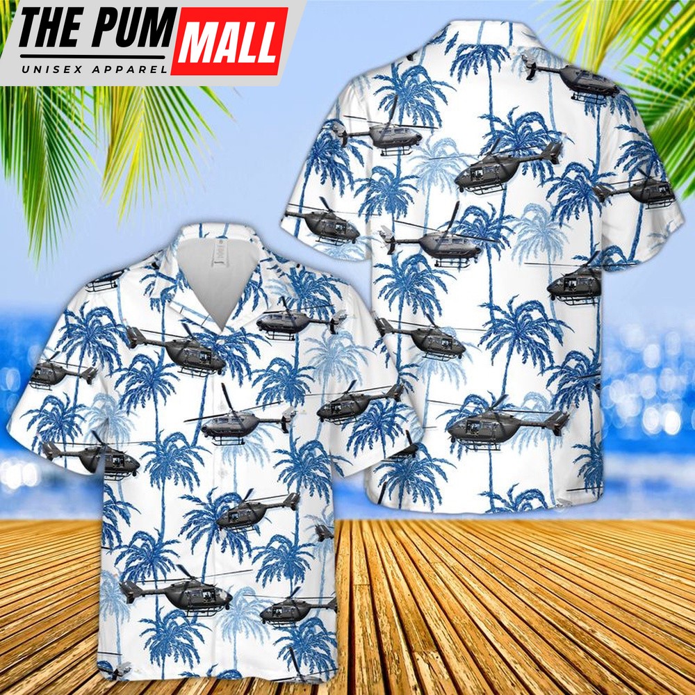 Army Hawaiian Shirt, US Army Eurocopter-Kawasaki UH-72A Lakota Hawaiian Shirt, Military Aloha Shirt