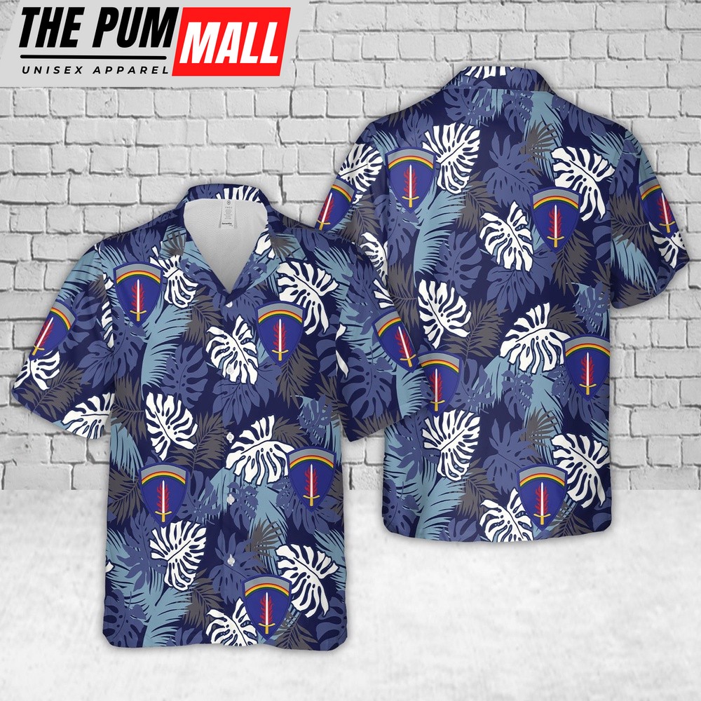 Army Hawaiian Shirt, US Army Europe and Africa (USAREUR-AF) Hawaiian Shirt, Military Aloha Shirt