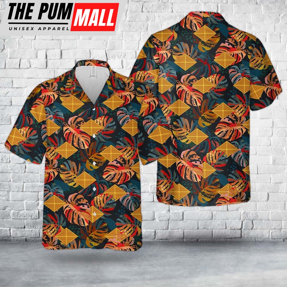 Army Hawaiian Shirt, US Army Finance Corps Branch Insignia Hawaiian Shirt, Military Aloha Shirt