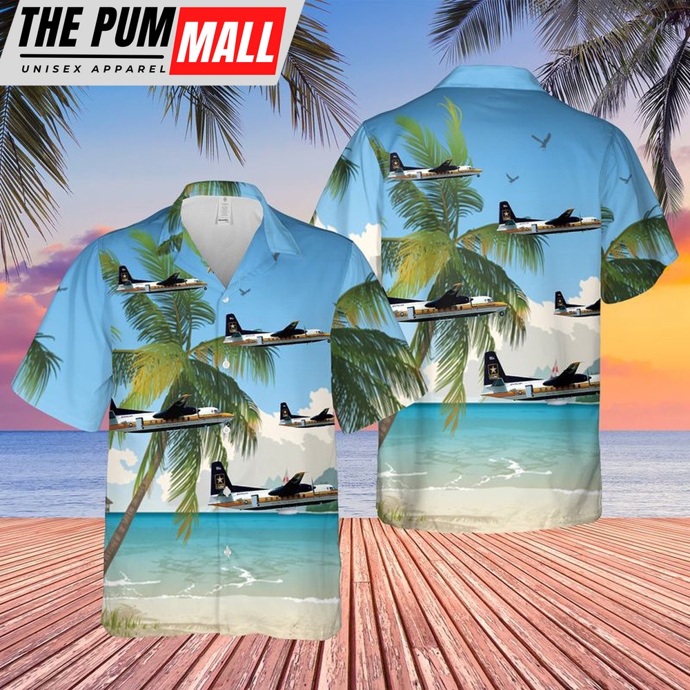 Army Hawaiian Shirt, US Army Fokker C-31A Troopship Asuspine Hawaiian Shirt, Military Aloha Shirt