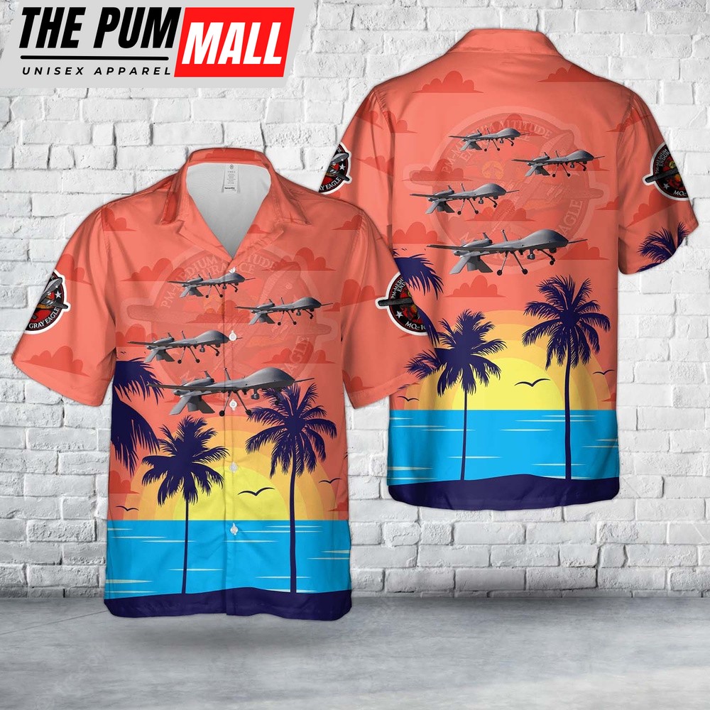 Army Hawaiian Shirt, US Army General Atomics MQ-1C Gray Eagle 70111 Hawaiian Shirt, Military Aloha Shirt