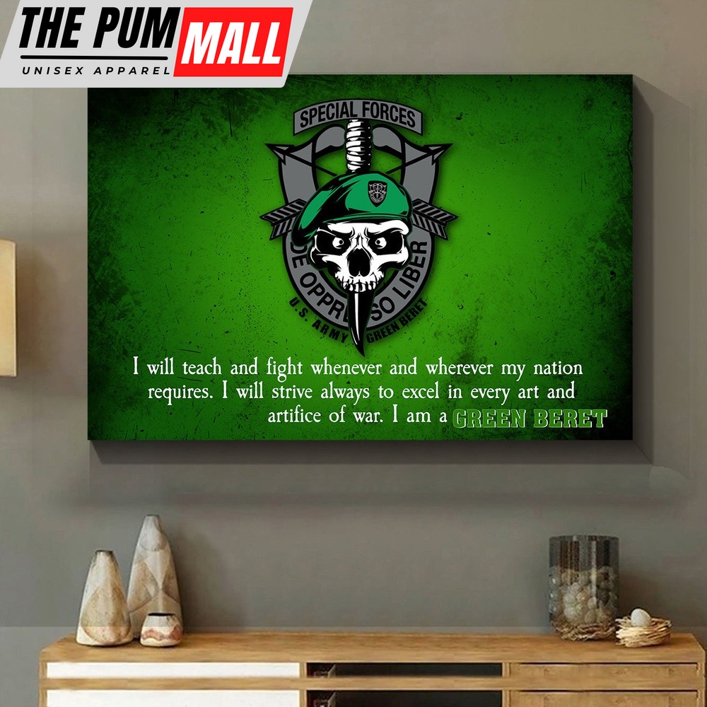 Army Hawaiian Shirt, US Army Green Beret Special Forces Canvas, Military Aloha Shirt