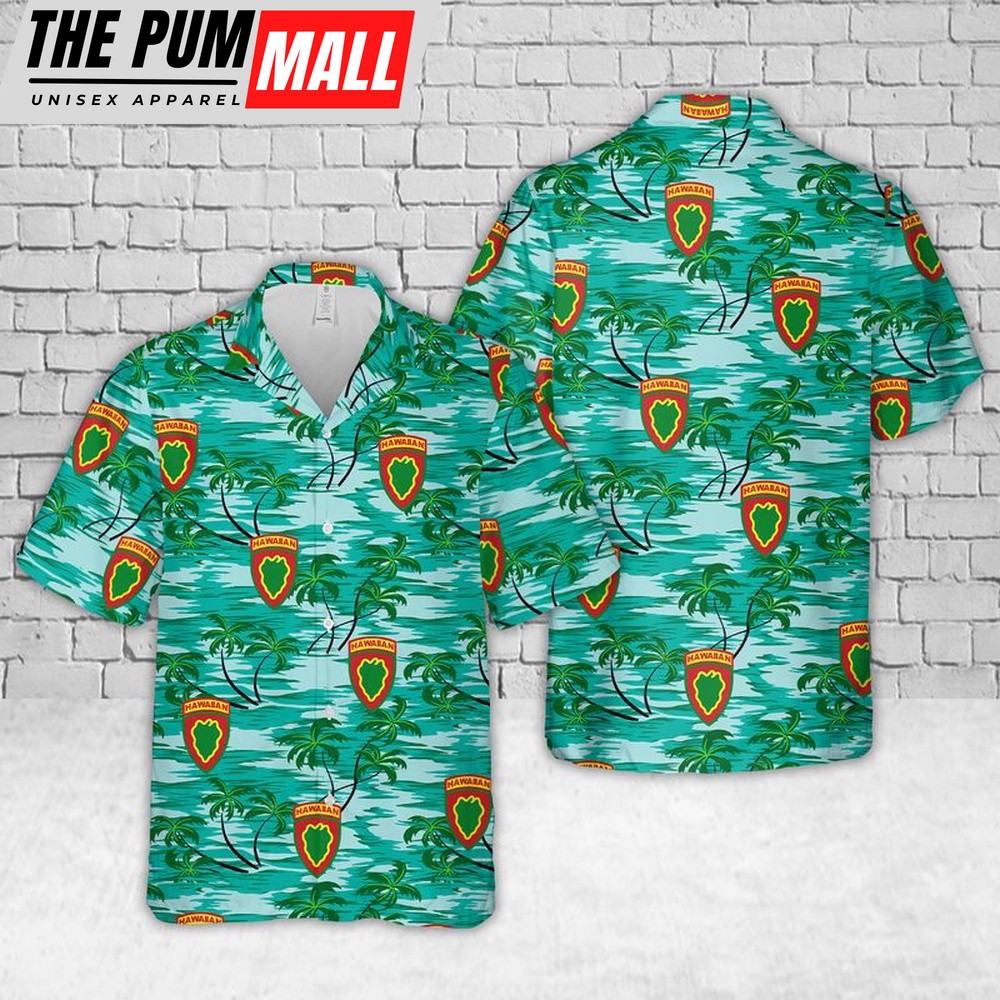 Army Hawaiian Shirt, US Army Hawaiian Division Hawaiian Shirt, Military Aloha Shirt