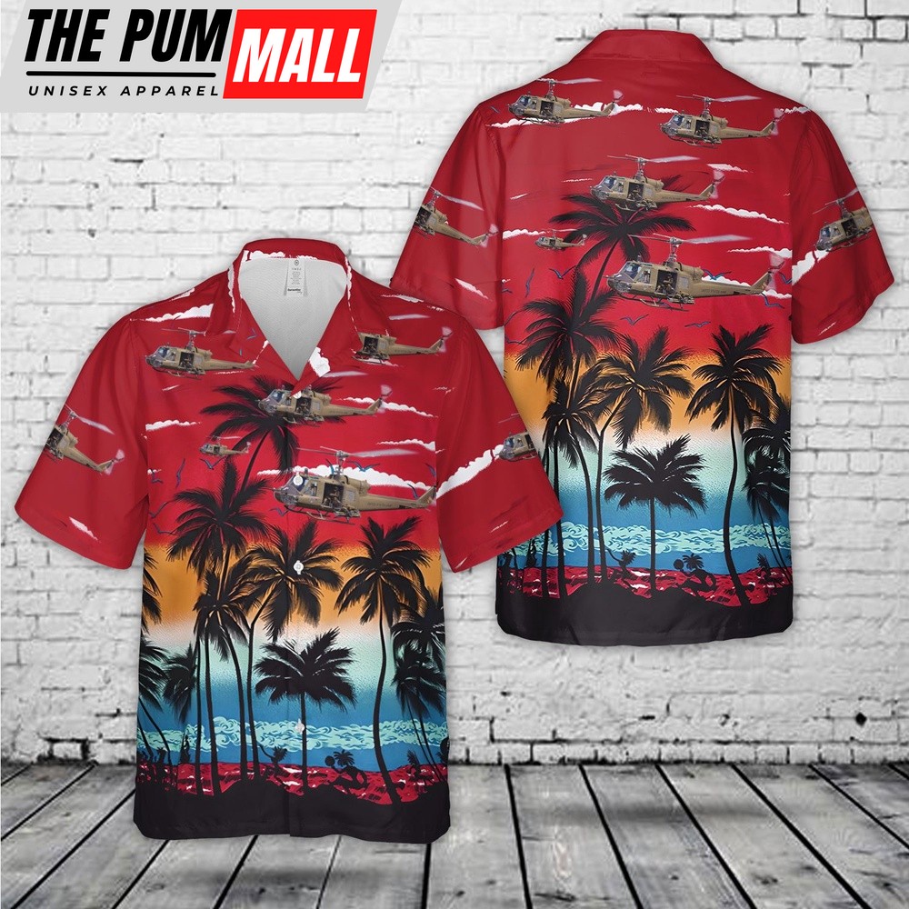 Army Hawaiian Shirt, US Army Hueys over ‘Nam Hawaiian Shirt, Military Aloha Shirt