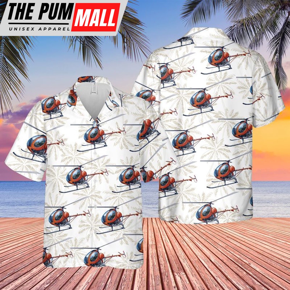 Army Hawaiian Shirt, US Army Hughes TH-55A Osage Hawaiian Shirt, Military Aloha Shirt