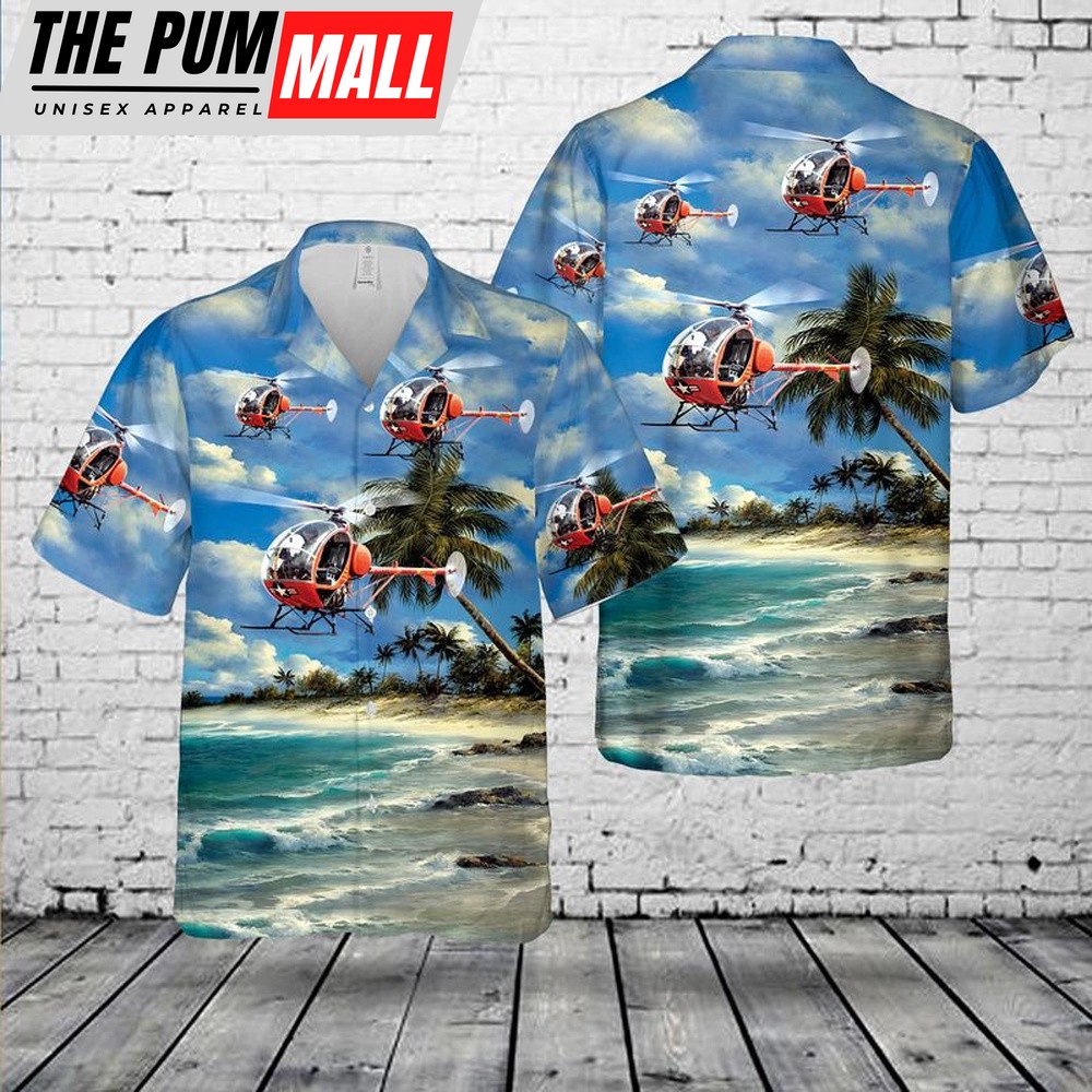 Army Hawaiian Shirt, US Army Hughes TH55 Osage Hawaiian Shirt, Military Aloha Shirt