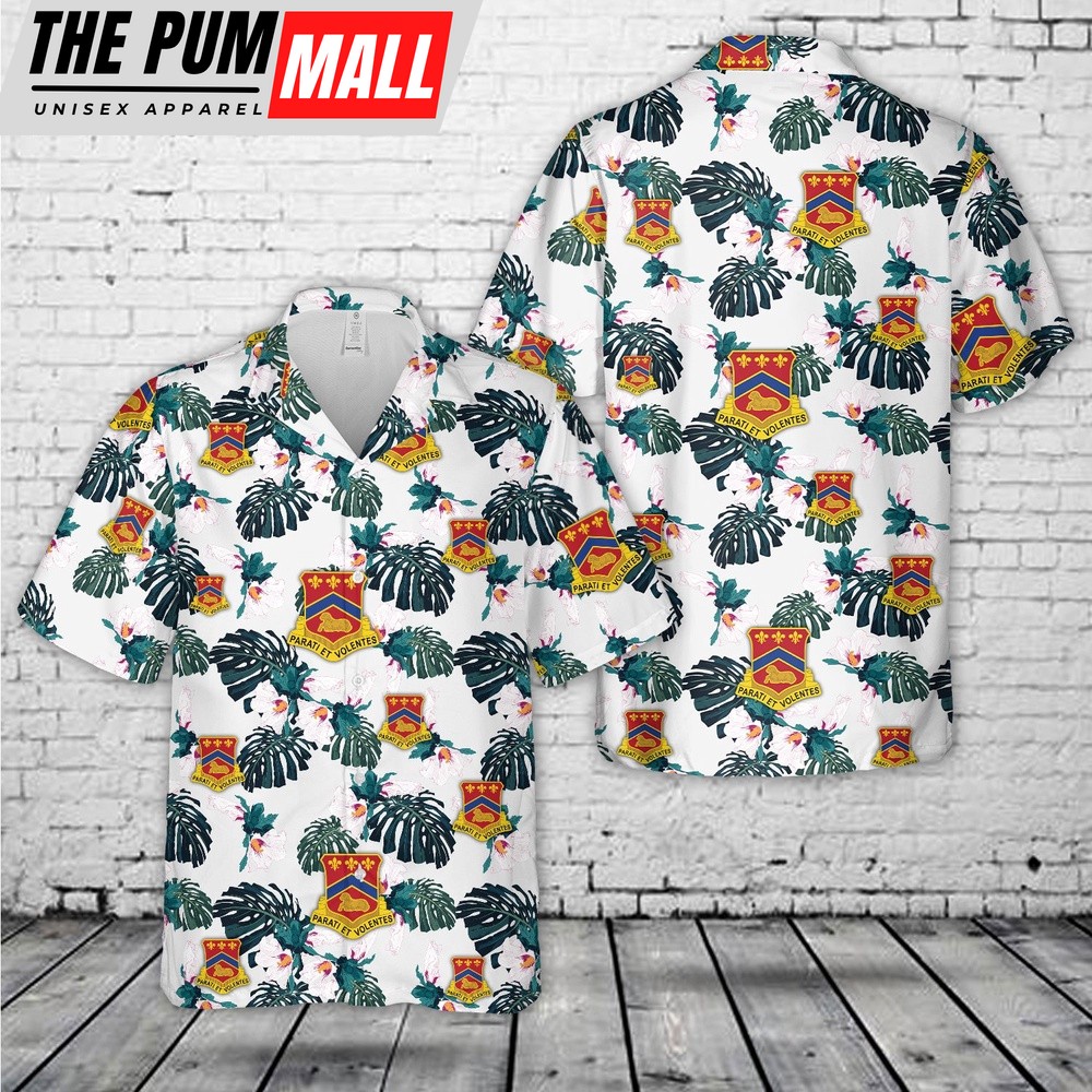 Army Hawaiian Shirt, US Army Illinois Army National Guard, 123rd Field Artillery Regiment (123rd FAR) Hawaiian Shirt