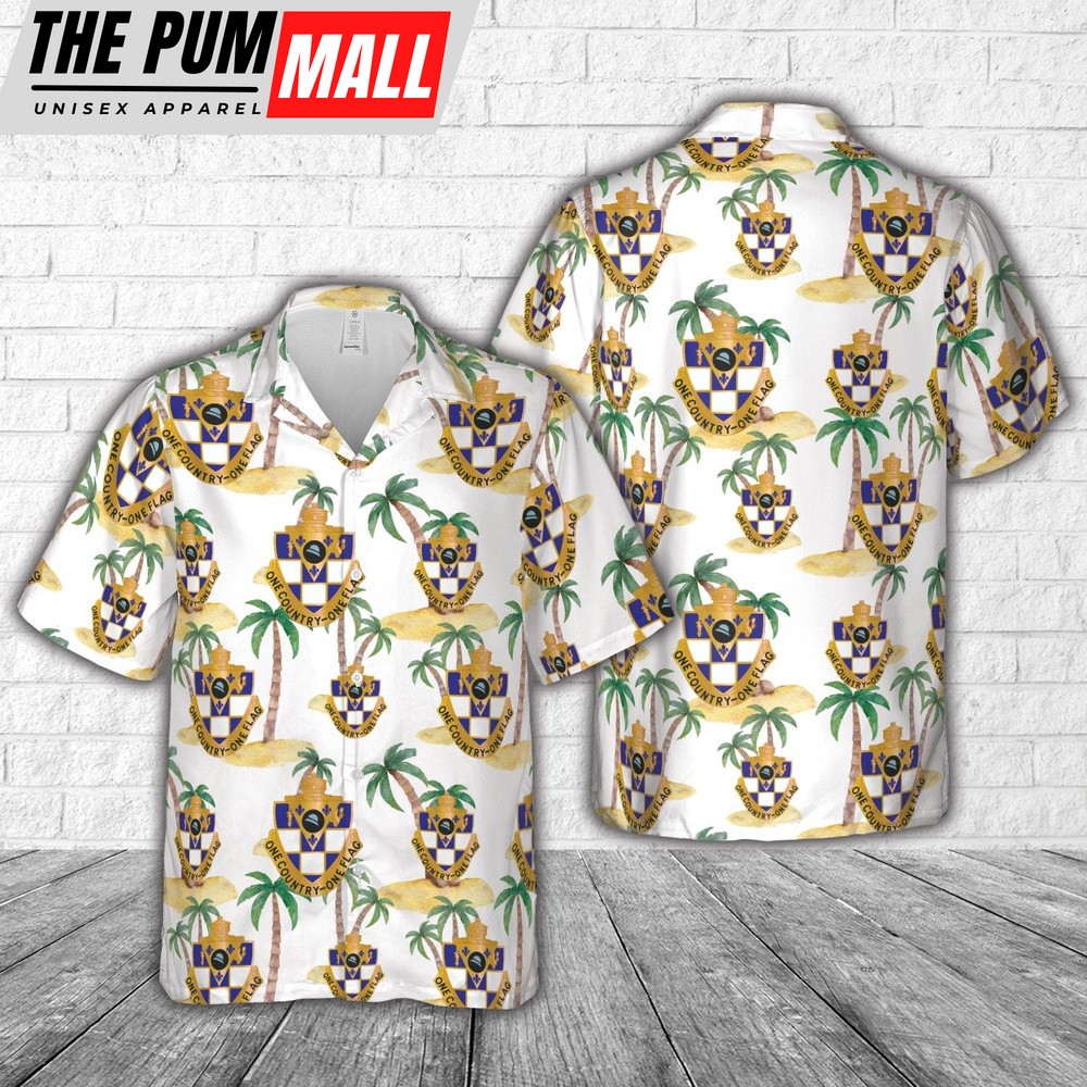 Army Hawaiian Shirt, US Army Illinois Army National Guard, 178th Infantry Regiment (178rd IR) Hawaiian Shirt, Military Aloha Shirt