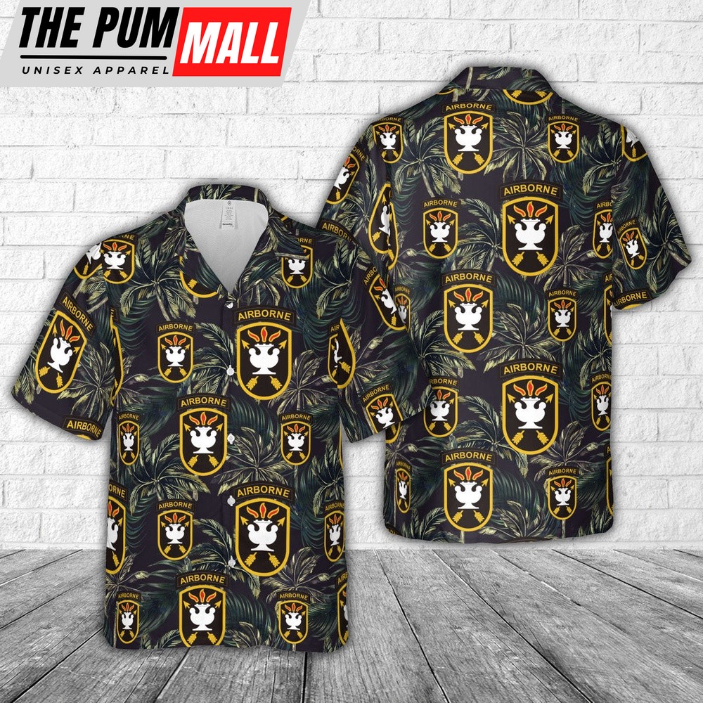 Army Hawaiian Shirt, US Army John F Kennedy Special Warfare Center and School Hawaiian Shirt, Military Aloha Shirt
