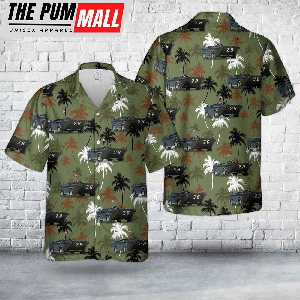 Army Hawaiian Shirt, US Army LARC-LX (Lighter, Amphibious Resupply, Cargo, 60 ton) Hawaiian Shirt, Military Aloha Shirt