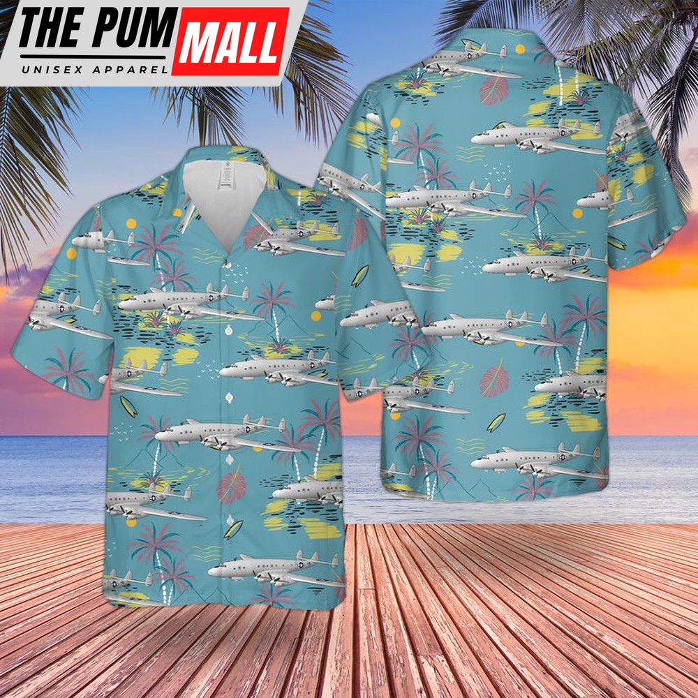 Army Hawaiian Shirt, US Army Lockheed C-69 Constellation Hawaiian Shirt, Military Aloha Shirt