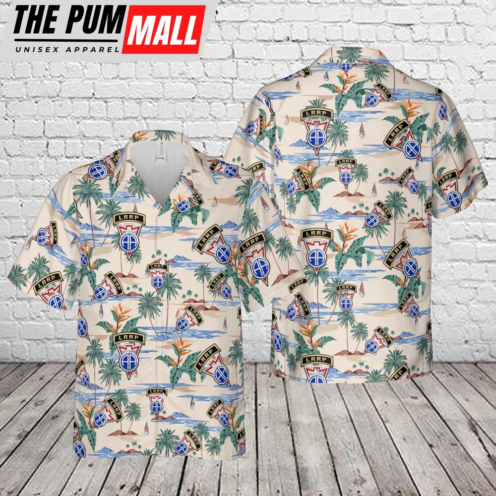 Army Hawaiian Shirt, US Army LRRP 82nd Airborne Recondo School Hawaiian Shirt, Military Aloha Shirt