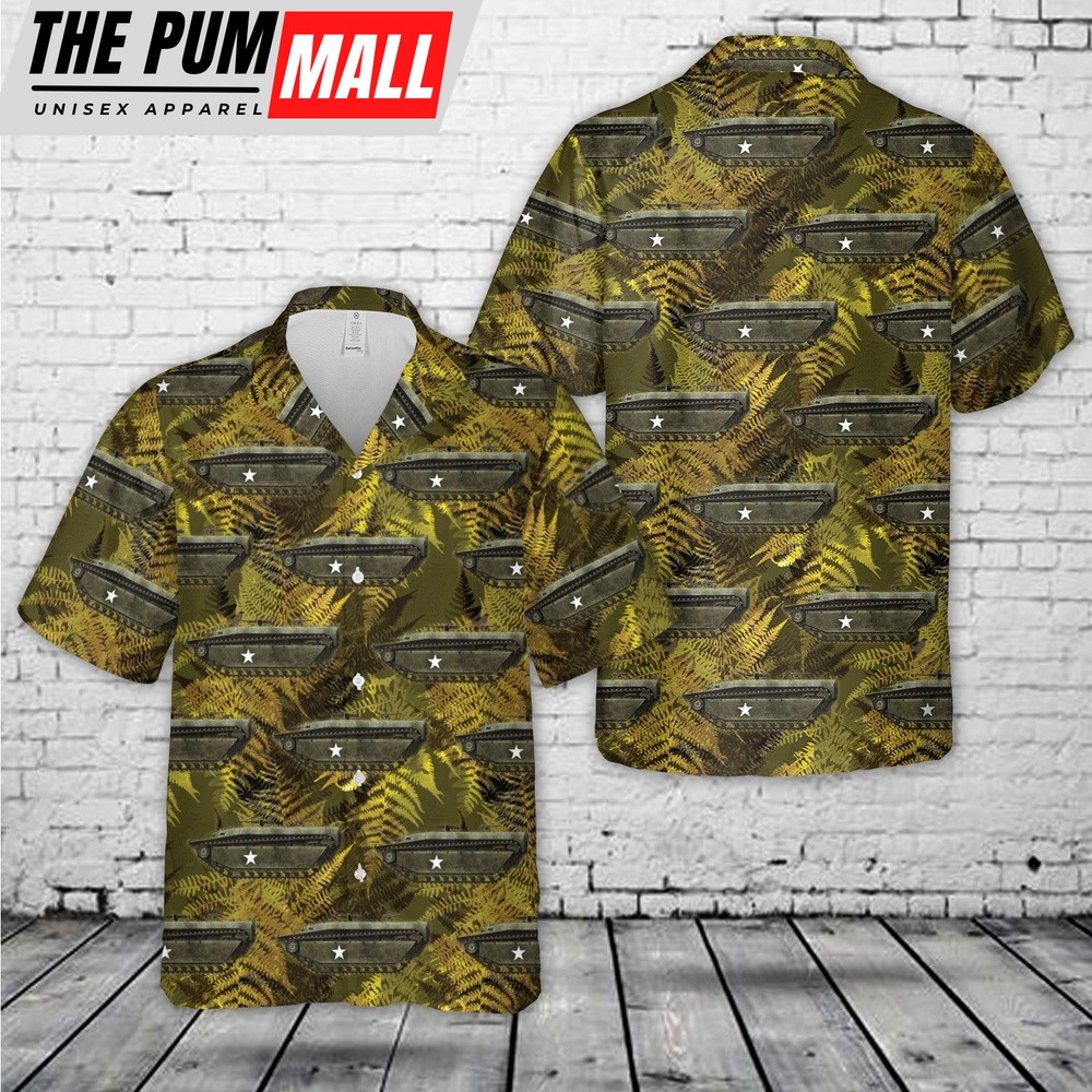 Army Hawaiian Shirt, US Army LVT-4 in 1944 Hawaiian Shirt, Military Aloha Shirt