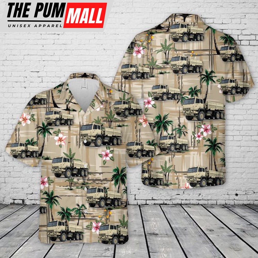 Army Hawaiian Shirt, US Army M1083 MTV Cargo Truck Hawaiian Shirt, Military Aloha Shirt