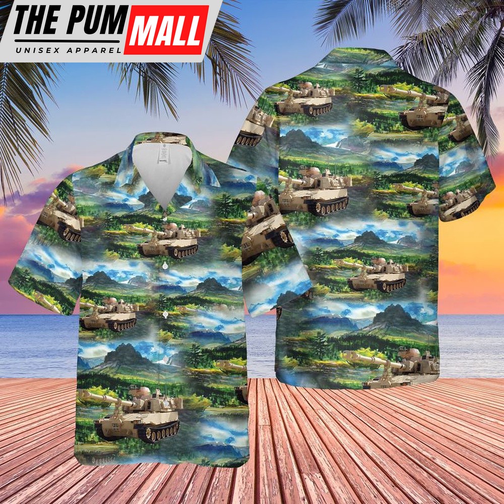 Army Hawaiian Shirt, US Army M109 Paladin Tank Hawaiian Shirt, Military Aloha Shirt