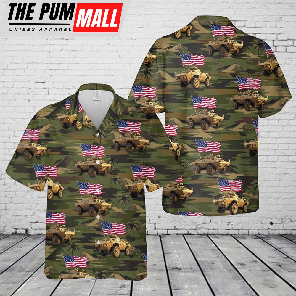 Army Hawaiian Shirt, US Army M1117 Armored Security Vehicle Hawaiian Shirt, Military Aloha Shirt