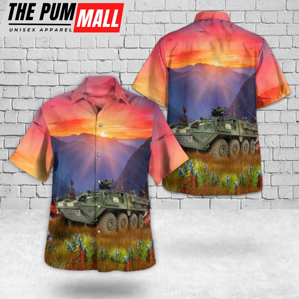 Army Hawaiian Shirt, US Army M1130 Command Vehicle (CV) Hawaiian Shirt, Military Aloha Shirt