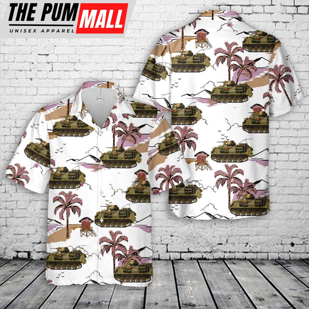 Army Hawaiian Shirt, US Army M113A3 Operation Desert Storm 1991 Hawaiian Shirt, Military Aloha Shirt