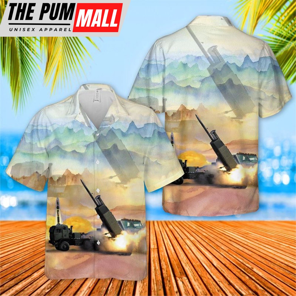 Army Hawaiian Shirt, US Army M142 HIMARS 157th Field Artillery Regiment Of Colorado Army National Guard Hawaiian Shirt