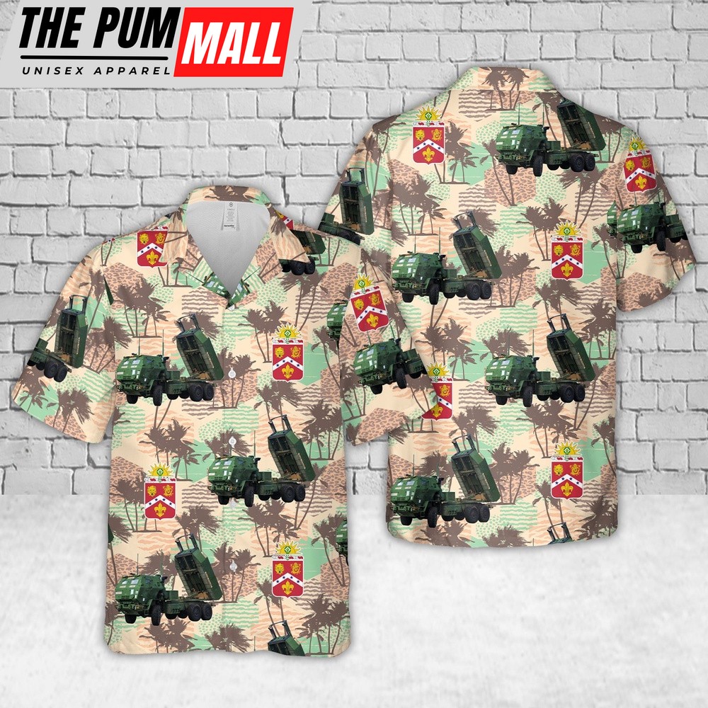 Army Hawaiian Shirt, US Army M142 HIMARS Of 5th Battalion, 3rd Field Artillery Regiment, 17th Field Artillery Brigade Hawaiian Shirt