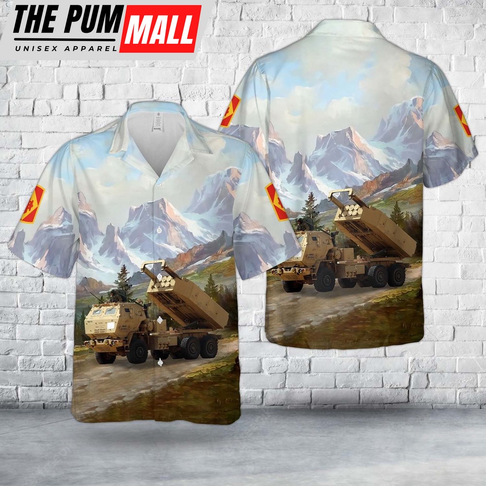 Army Hawaiian Shirt, US Army M142 HIMARS Of 75th Field Artillery Brigade Hawaiian Shirt, Military Aloha Shirt