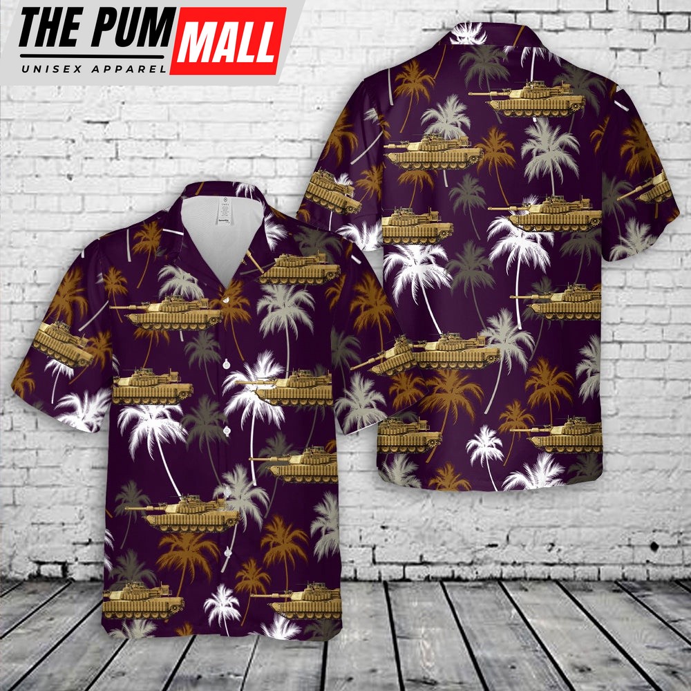 Army Hawaiian Shirt, US Army M1A2 SEP TUSK II in Iraq, in the 2000s Hawaiian Shirt, Military Aloha Shirt