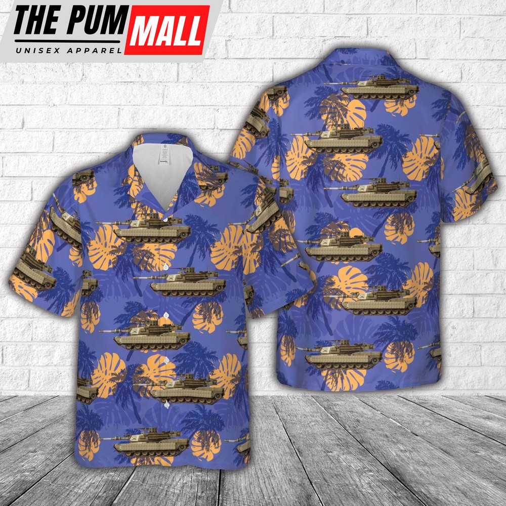Army Hawaiian Shirt, US Army M1A2 TUSK I of the 26th Heavy Mechanized Infantry Division in Iraq, in the 2000s Hawaiian Shirt