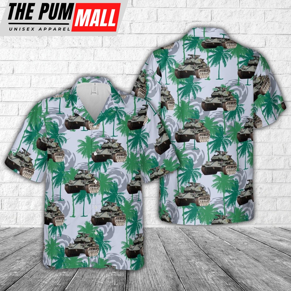 Army Hawaiian Shirt, US Army M24 Chaffee Tank Hawaiian Shirt, Military Aloha Shirt
