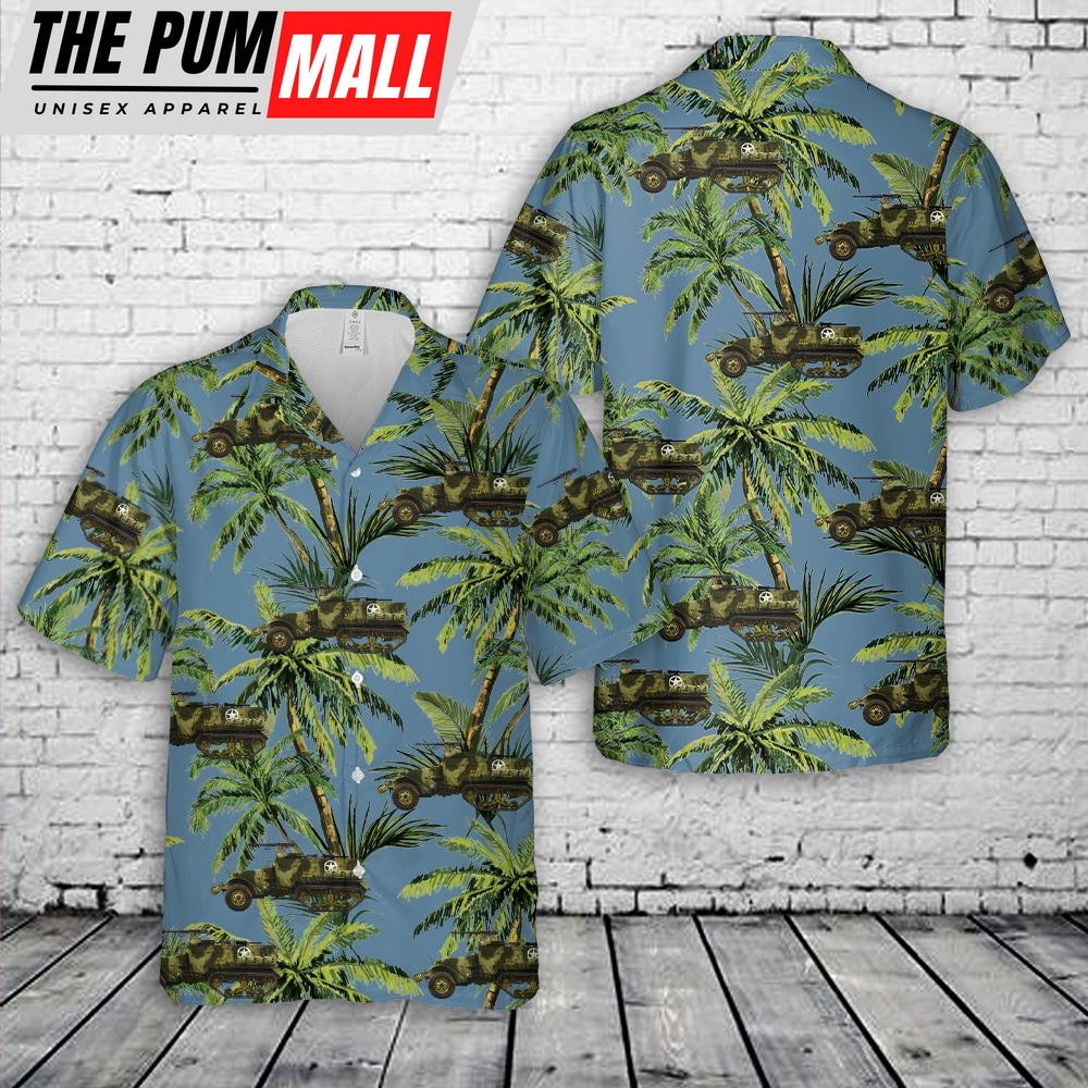 Army Hawaiian Shirt, US Army M2A1 with the M48 gun mount and cal.30 (7.62 mm) pintle mounts Hawaiian Shirt