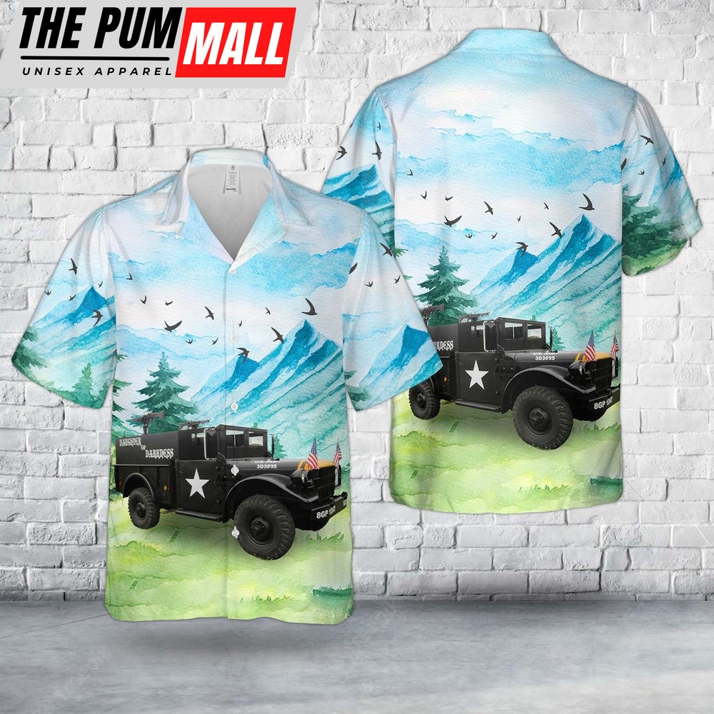 Army Hawaiian Shirt, US Army M37 Gun Truck Daughter of Darkness Hawaiian Shirt, Military Aloha Shirt