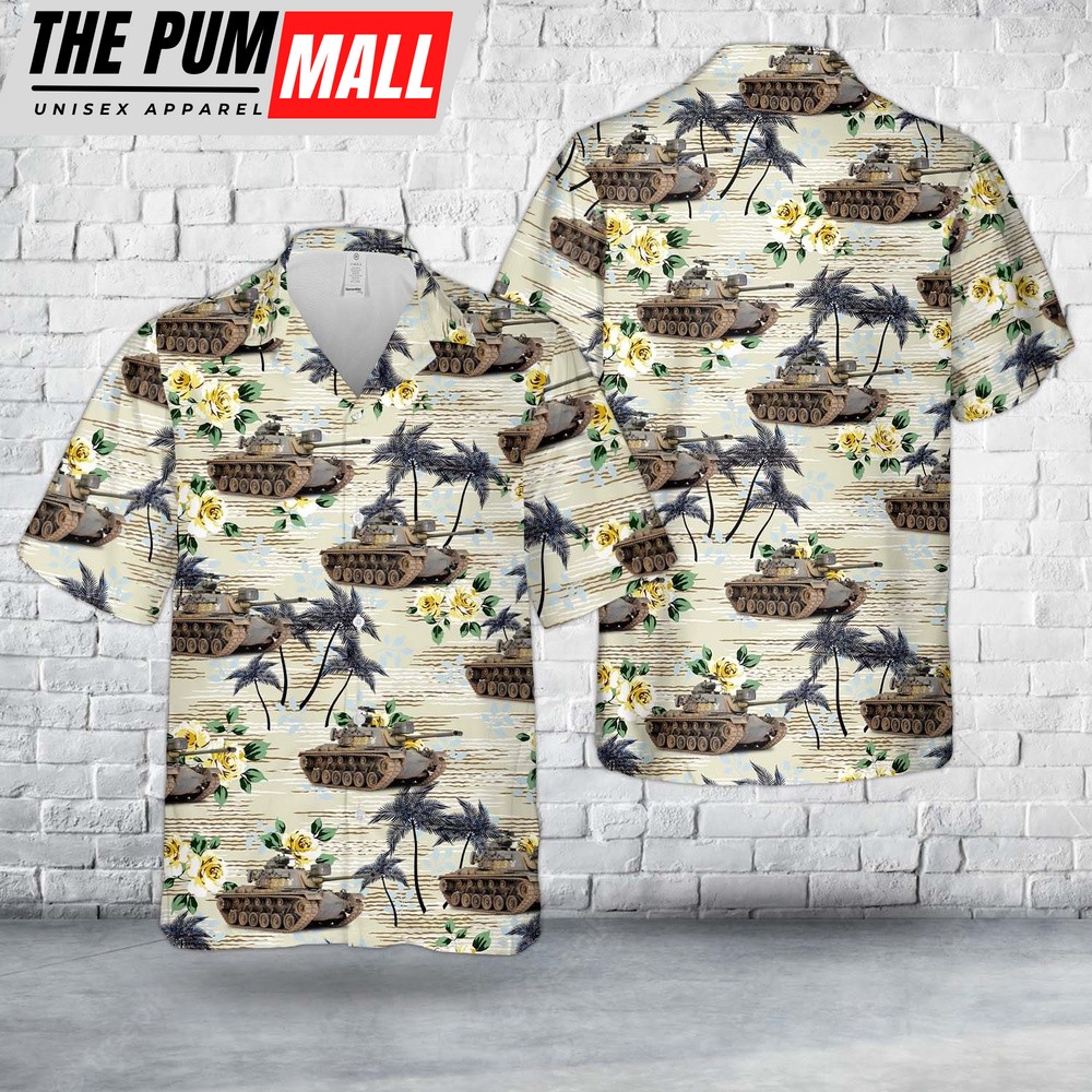 Army Hawaiian Shirt, US Army M48A1 Patton Vietnam war Hawaiian Shirt, Military Aloha Shirt