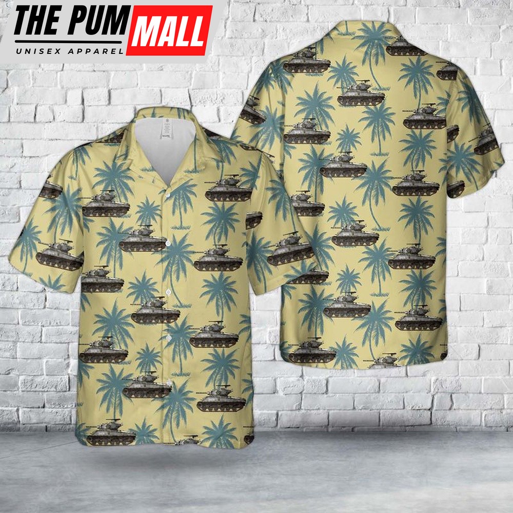 Army Hawaiian Shirt, US Army M4A3E2 Jumbo from the 33rd Battalion, 3rd US Armored Division Hawaiian Shirt, Military Aloha Shirt