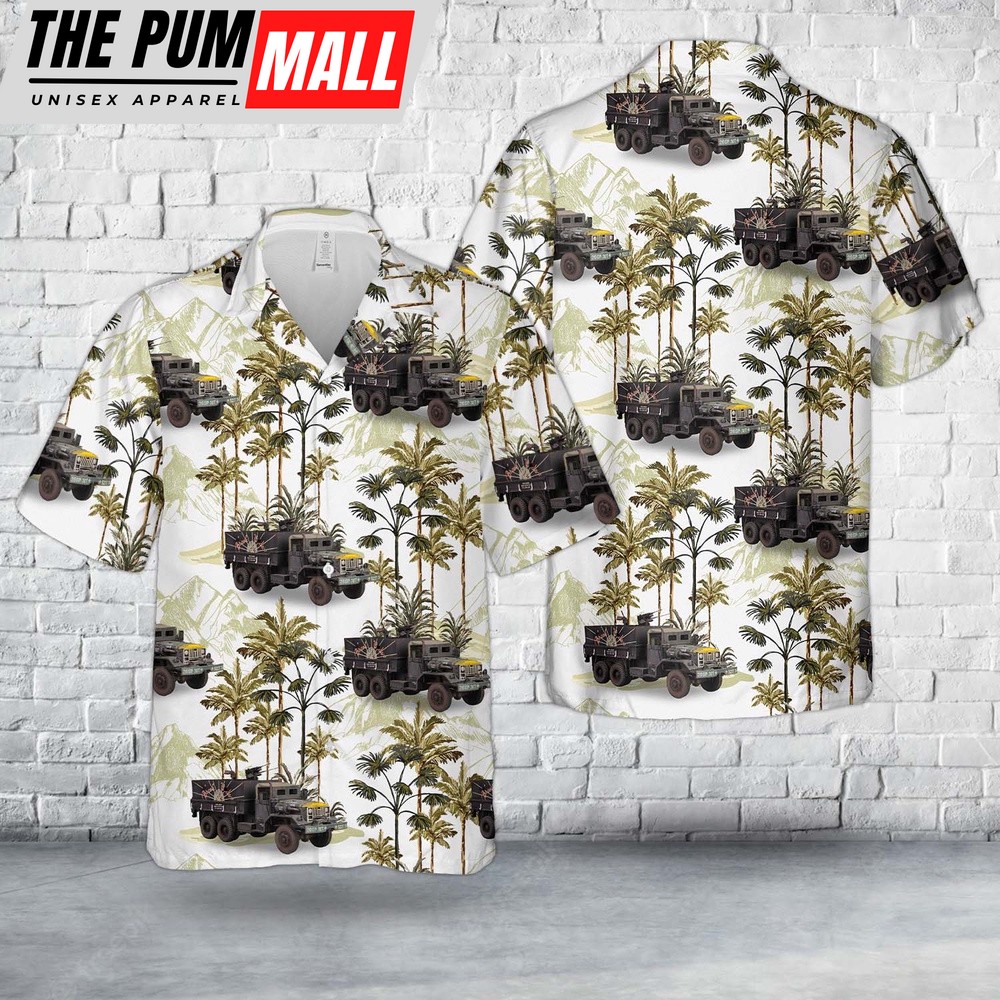 Army Hawaiian Shirt, US Army M54 Gun Truck BLACK WIDOW Hawaiian Shirt, Military Aloha Shirt