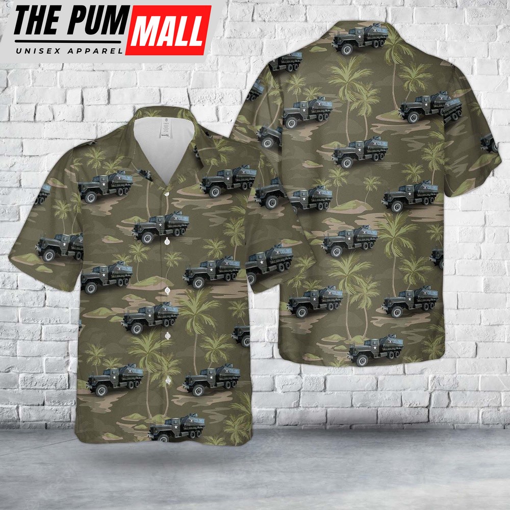 Army Hawaiian Shirt, US Army M54 with M113 Guntruck Colonel Hawaiian Shirt, Military Aloha Shirt