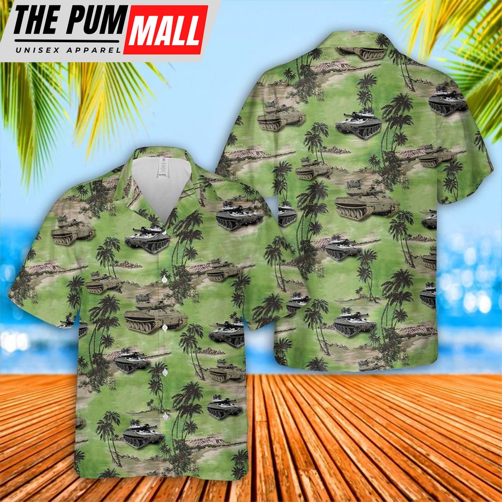 Army Hawaiian Shirt, US Army M551 Sheridan Hawaiian Shirt, Military Aloha Shirt