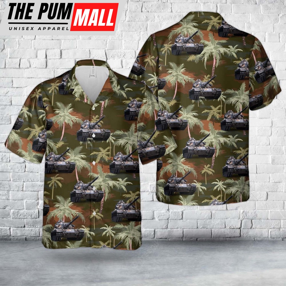 Army Hawaiian Shirt, US Army M60A3 of 3rd Battalion, 32nd Armor Hawaiian Shirt, Military Aloha Shirt