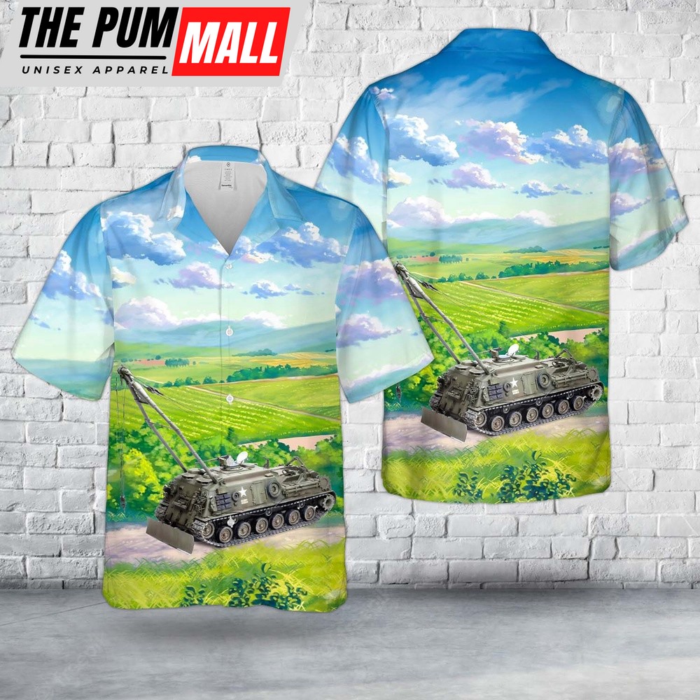 Army Hawaiian Shirt, US Army M88 Heavy Recover Tank Vietnam war Hawaiian Shirt, Military Aloha Shirt