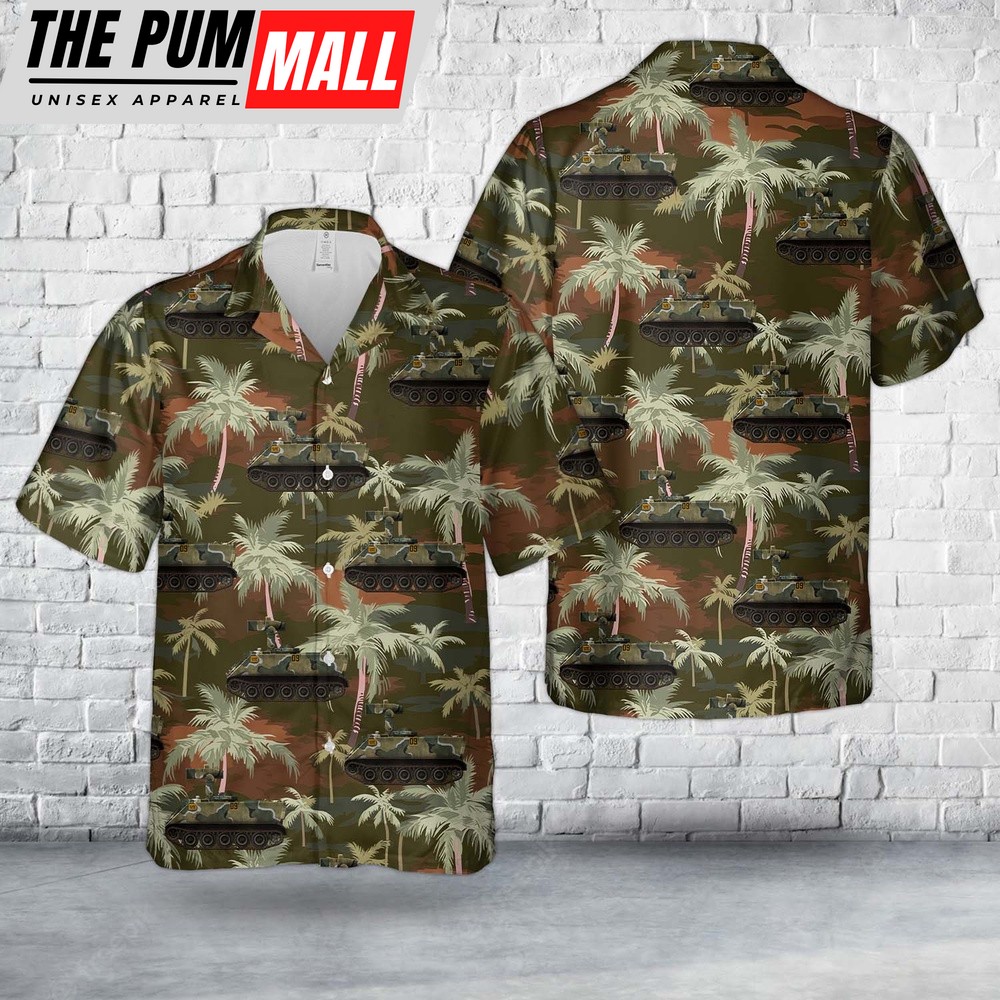 Army Hawaiian Shirt, US Army M901A1 Hammer TOW launcher Tank Hunter Hawaiian Shirt, Military Aloha Shirt