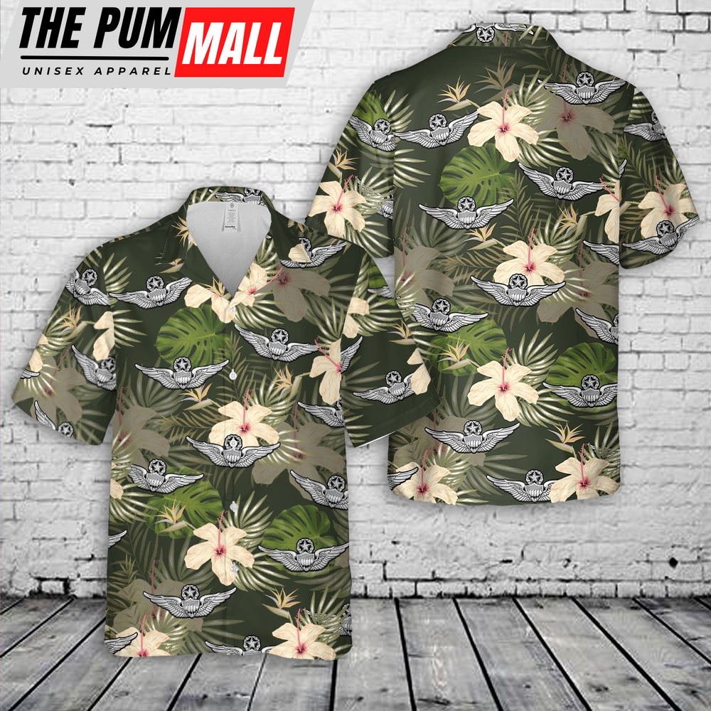 Army Hawaiian Shirt, US Army Master Aviator Wings Hawaiian Shirt, Military Aloha Shirt