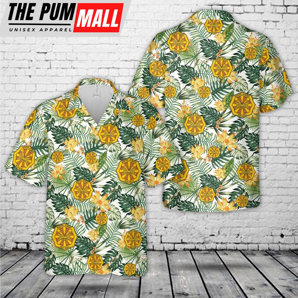 Army Hawaiian Shirt, US Army Master Gunner Badge Hawaiian Shirt, Military Aloha Shirt