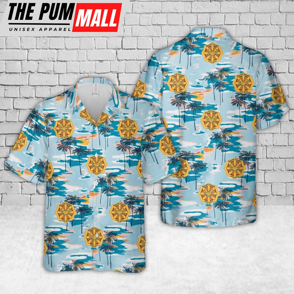 Army Hawaiian Shirt, US Army Master Gunner M1A1M1A2 Badge Hawaiian Shirt, Military Aloha Shirt
