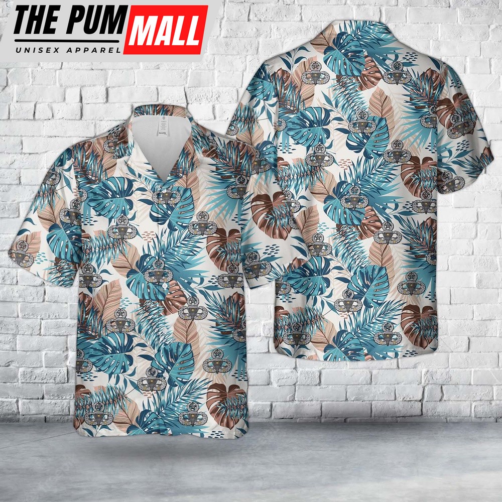 Army Hawaiian Shirt, US Army Master Jump Wings with 3 Combat stars Hawaiian Shirt, Military Aloha Shirt