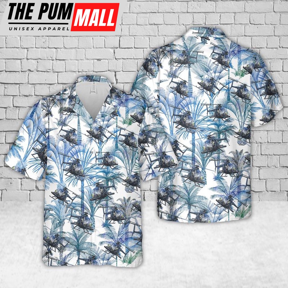 Army Hawaiian Shirt, US Army MD Helicopters MH-6 Little Bird Hawaiian Shirt, Military Aloha Shirt