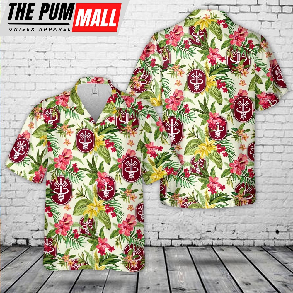 Army Hawaiian Shirt, US Army Medical Command Hawaiian Shirt, Military Aloha Shirt
