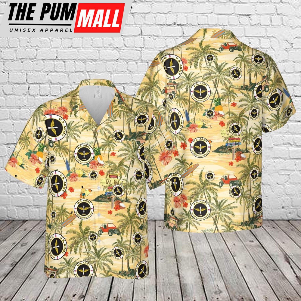 Army Hawaiian Shirt, US Army MOS 15S OH-58-D Helicopter Repairer Hawaiian Shirt, Military Aloha Shirt