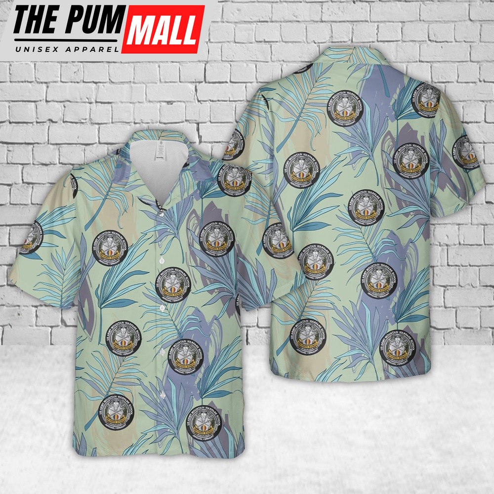 Army Hawaiian Shirt, US Army Mountain Warfare School Jericho, Vermont Hawaiian Shirt, Military Aloha Shirt