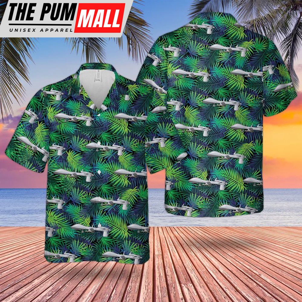 Army Hawaiian Shirt, US Army MQ-1C Gray Eagle Of 116th MI BDE, 224th MI BN Hawaiian Shirt, Military Aloha Shirt