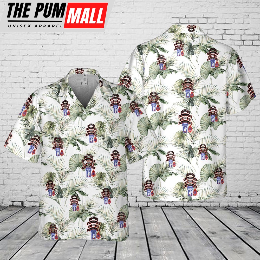 Army Hawaiian Shirt, US Army N Company (RANGER), 75th Infantry (AIRBORNE), 173rd Airborne Brigade Pocket Hawaiian Shirt