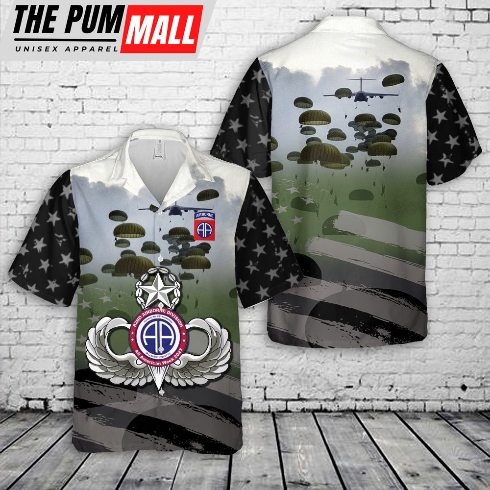 Army Hawaiian Shirt, US Army National Airborne Day, Paratroopers of the Army’s 82nd Airborne Division drop Hawaiian Shirt